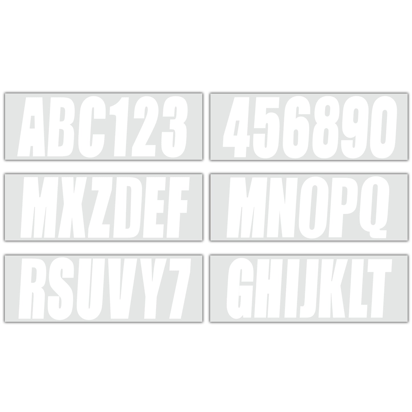 Set of 4 Custom Boat Registration Numbers Decals A-Z & 0-9