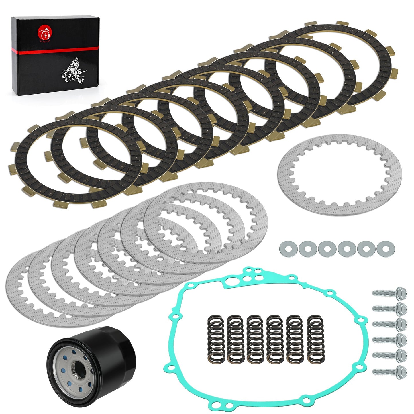 Clutch Steel Friction Plates Gasket Kit for Yamaha YZF-R6 (2003–2005) YZF-R6S (2006–2009)