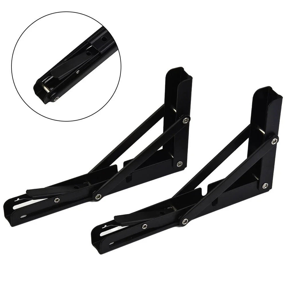 2 x Finish Folding Bracket for MOTORHOME Stainless Steel Black Campervan