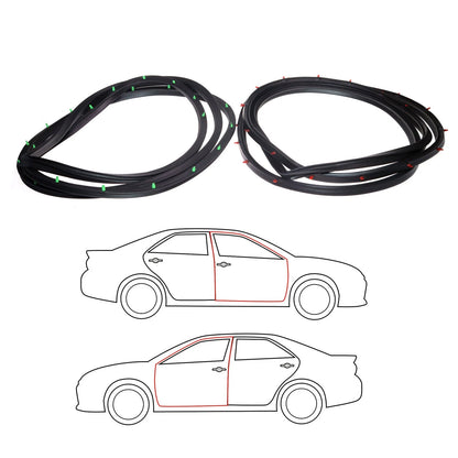 Set of 4 Door Weatherstrips for Toyota Corolla 2D Sedan Coupe (1970–1974)