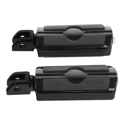 Black Front Rider Footrests Pegs for Harley Softail Fat Bob (2018-2025)