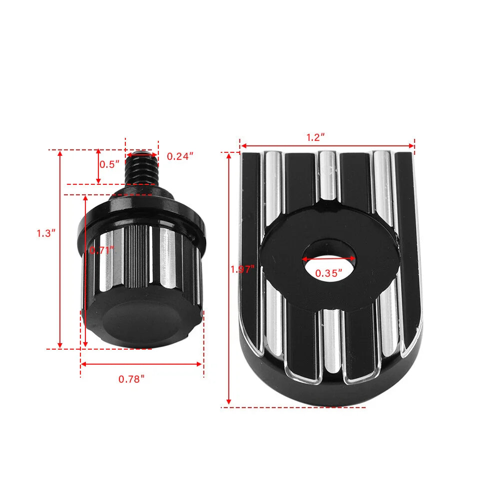 Rear Mudguard Seat Bolt Screw w/ Knob Cover for Harley Touring (1996-2024)