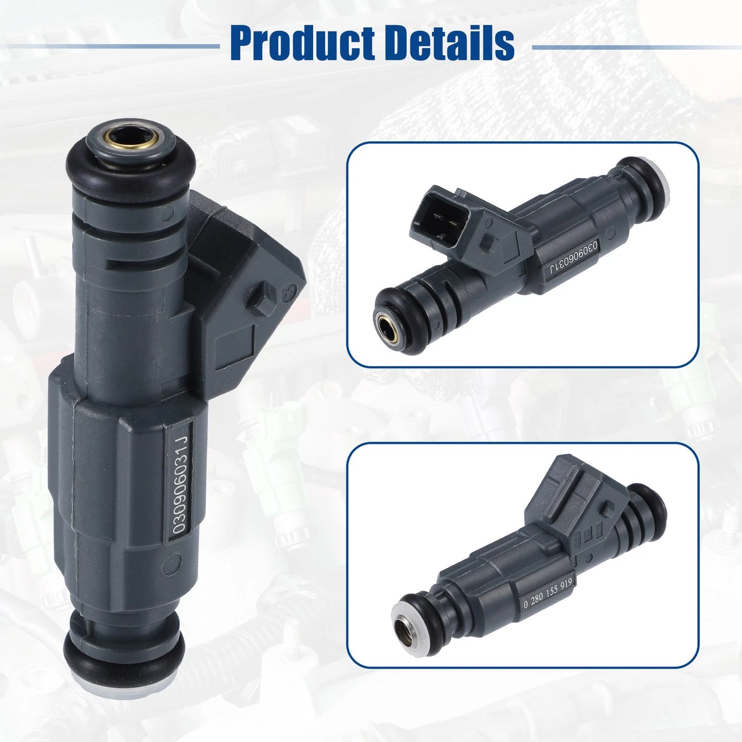 Set of 4 Fuel Injector Nozzles for VW Polo (1999–2001) No. 030906031J