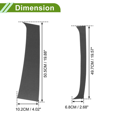 4 Pcs Pillar Window Trim for Dodge Ram 1994-2001 Carbon Fiber Black