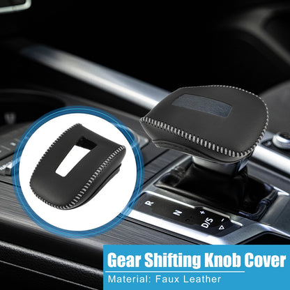 Gear Shifting Knob Cover for Mitsubishi Outlander (2014–2023) Faux Leather Black Gray