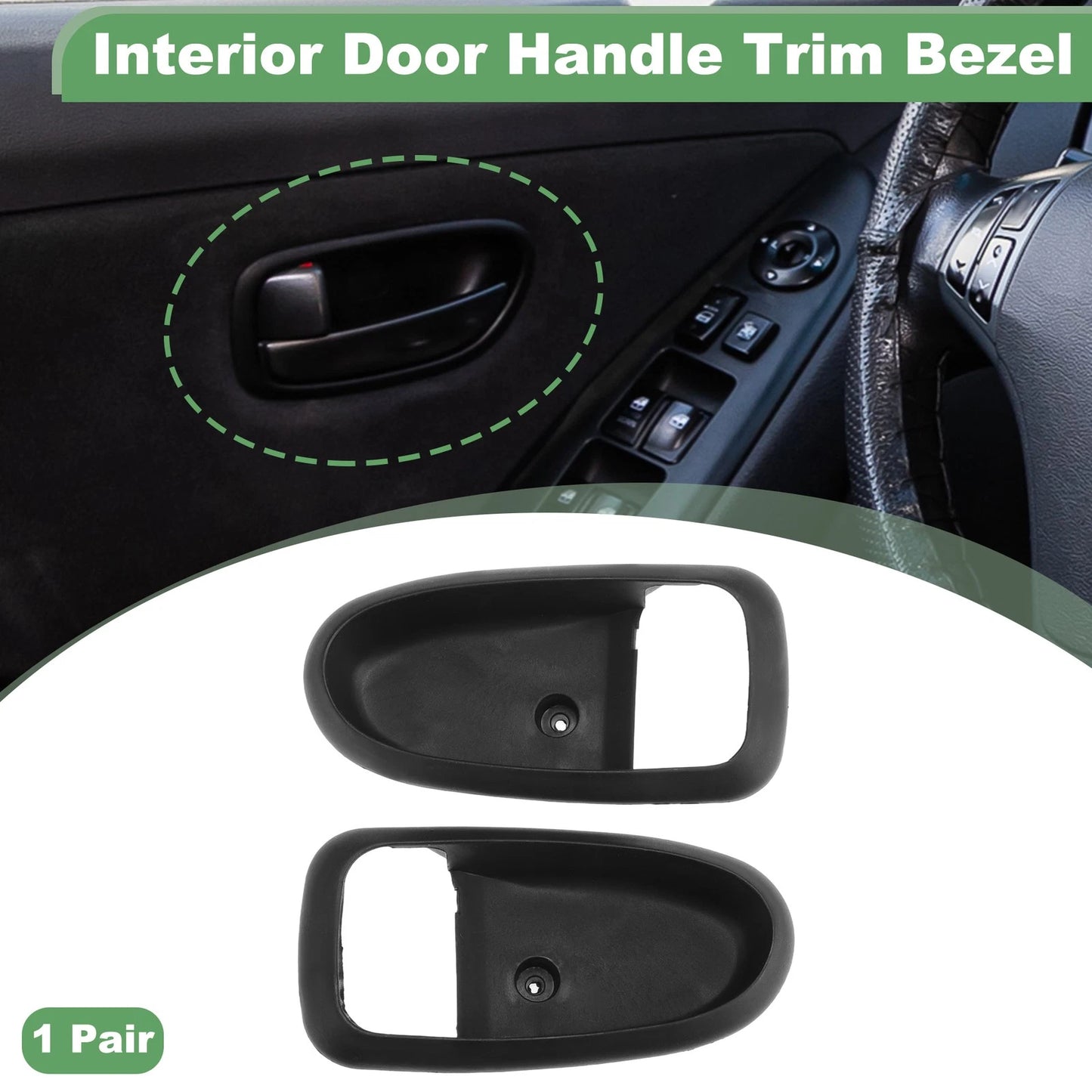Set of 2 Front Rear Interior Door Handle Trim Bezel for Hyundai Elantra (2001–2006)