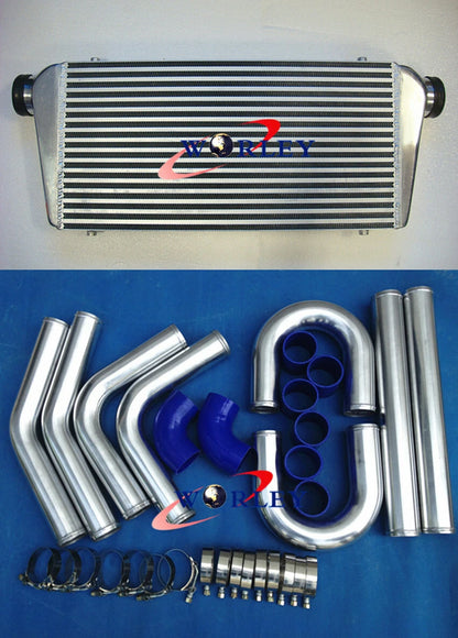 Intercooler Kit with 3" Aluminium Piping & Black Silicone Hose