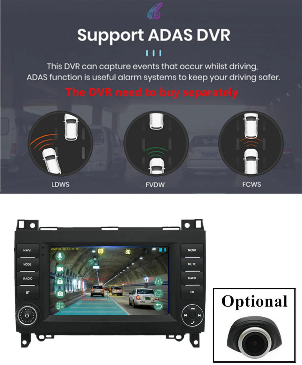 7" Stereo Radio GPS Navigation for Benz A-Class B-Class V-Class (2013-2023)