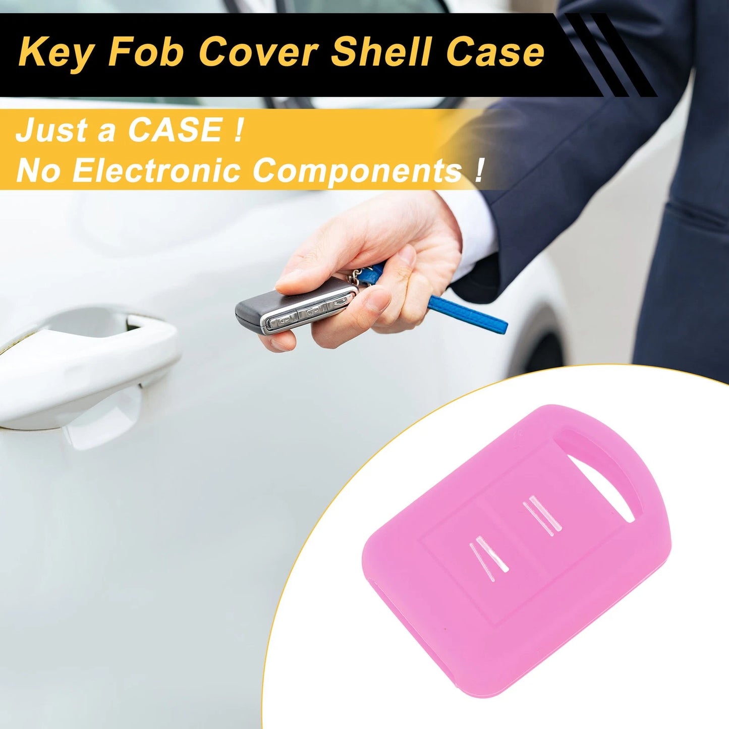 Light Pink Silicone Key Case for Opel Corsa C (2000–2006) - 2 Buttons