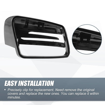 Right Mirror Cover Cap Gloss Black for Mercedes Benz A Class B Class C Class (2013-2023)