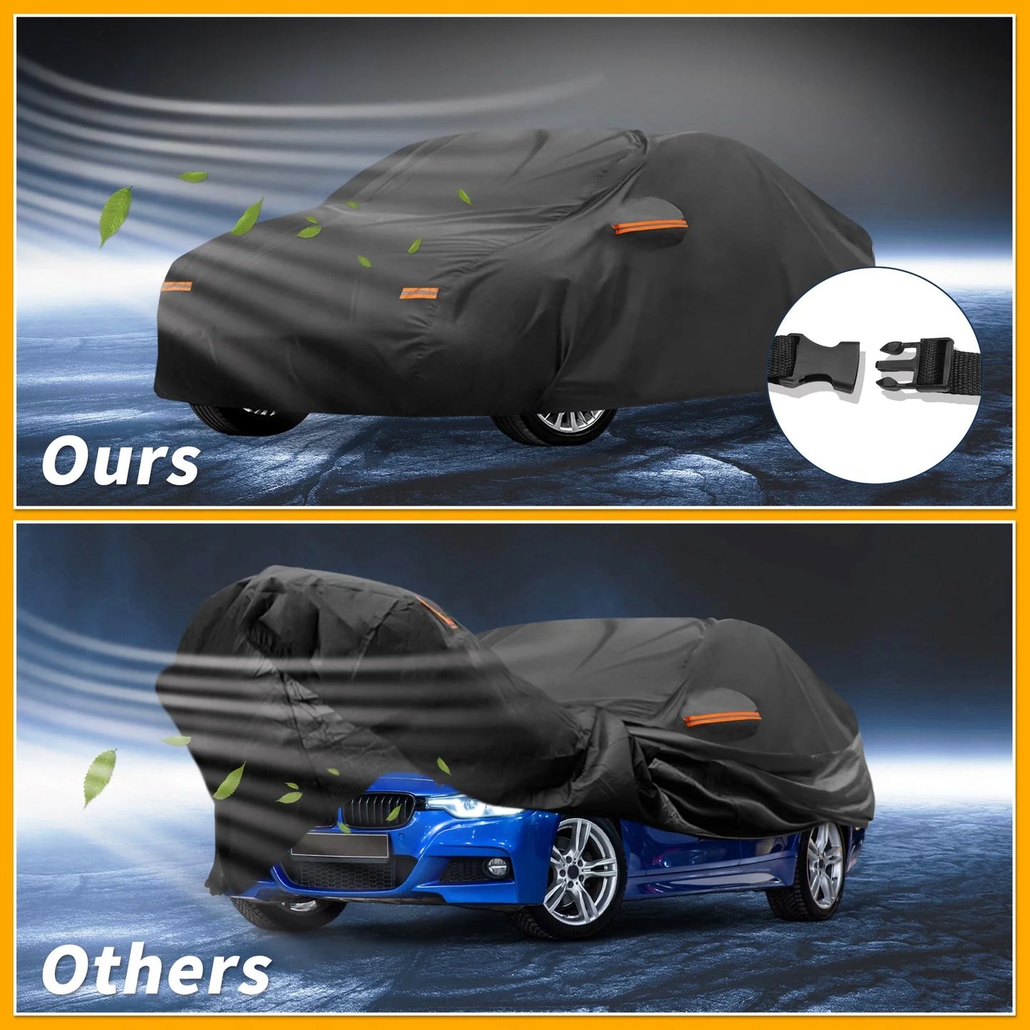 Car Cover Waterproof All Weather for BMW 1 Series Sedan Black Aluminum Film
