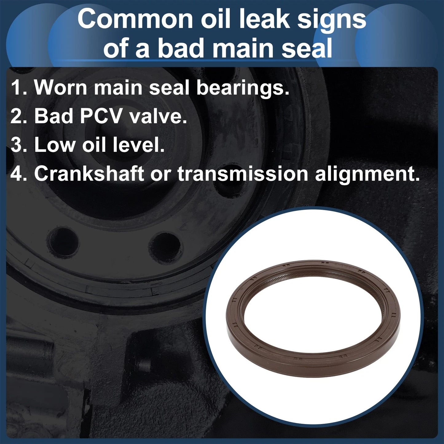 Rear Crankshaft Oil Seal for Honda Accord Civic GMC Sierra (No. 96376569)
