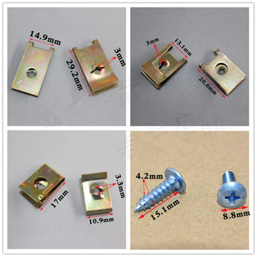 Car Body Door Fender Panel Repair U Nuts Clip Fasteners - AU Ship