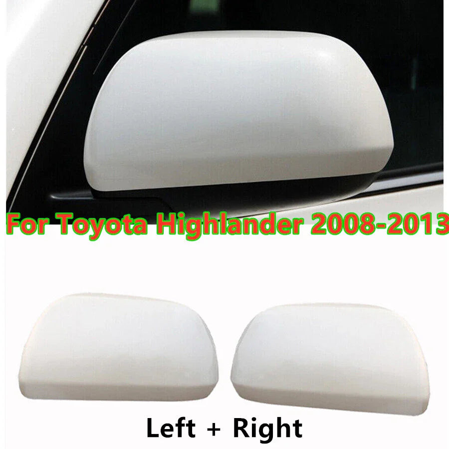 2 x Left+Right Side Rearview Mirror Cap Covers for Toyota Highlander (2008–2013)