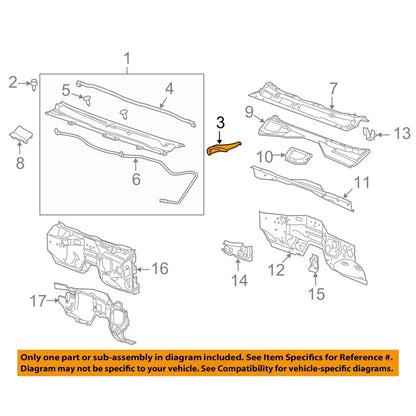 Left Side Windshield Cowl Vent Cover for Chevrolet Silverado GMC Sierra (2014-2023)