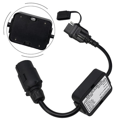 Trailer Light Converter European Round 7-Pin to 4-Way Flat Connector
