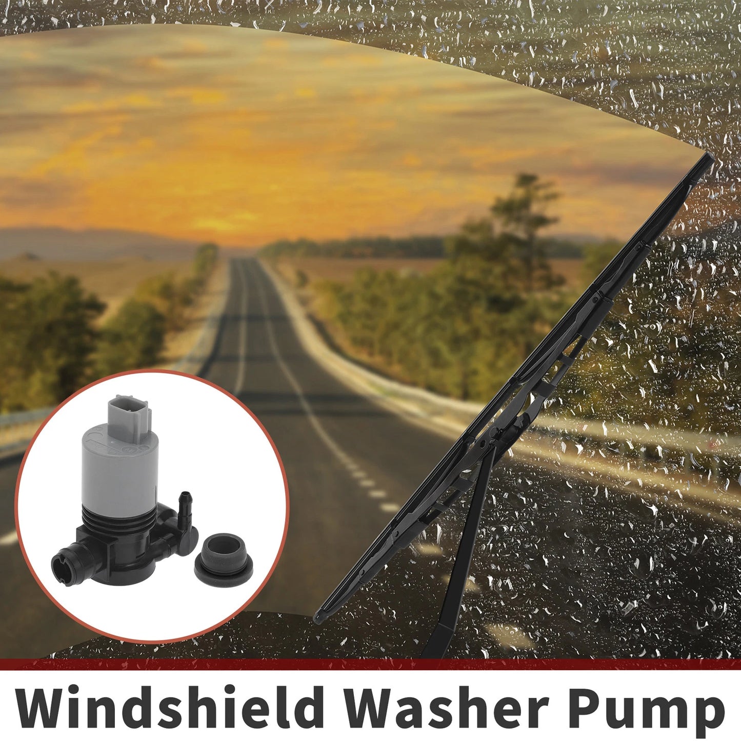 Windshield Washer Pump with Grommet for Mazda Toyota