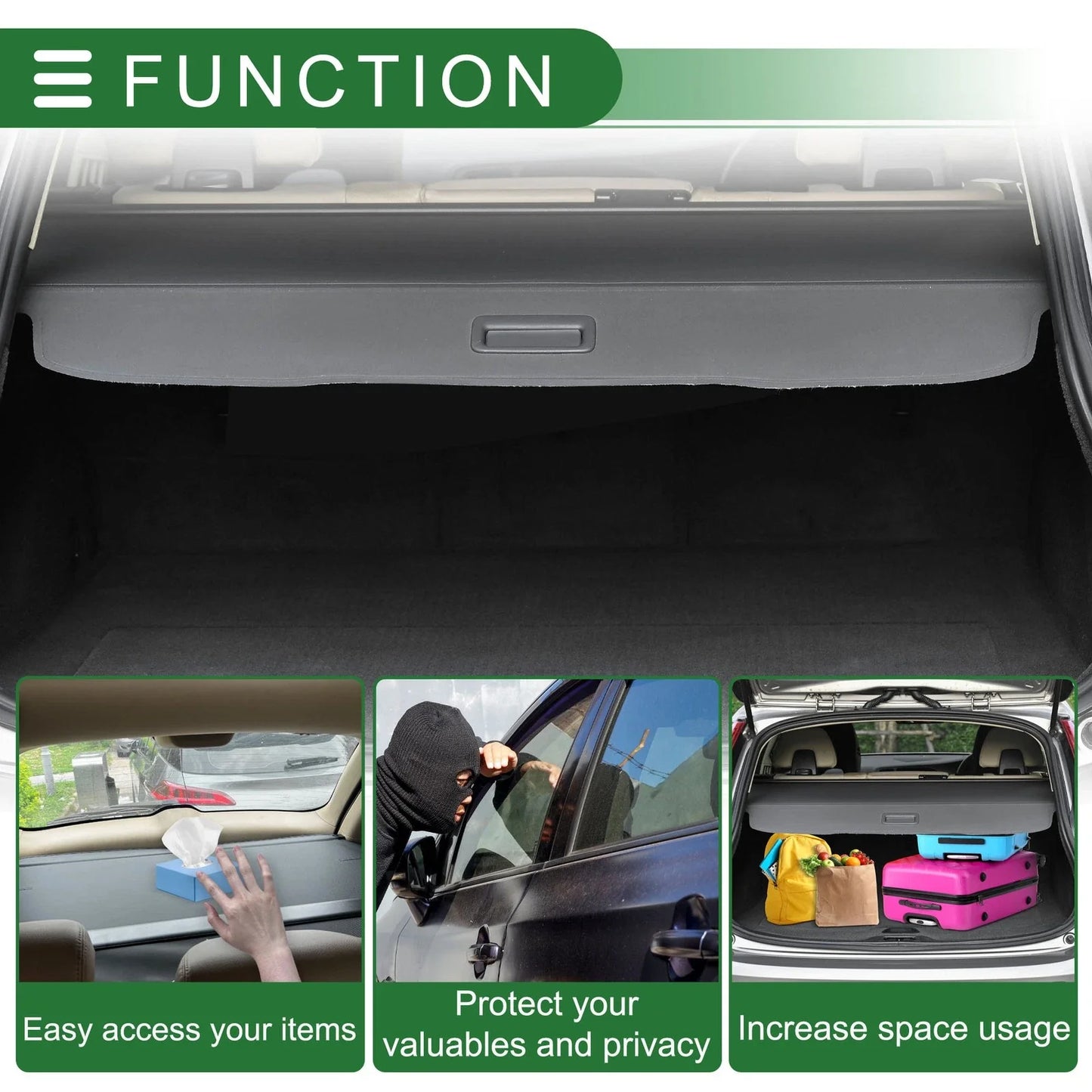 Car Trunk Retractable Cargo Cover for Mercedes-Benz R-Classe S251 2007-2019