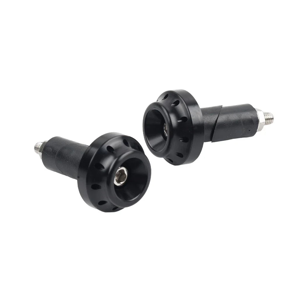 Black Motorcycle 7/8'' 1'' Handlebar Grips & End Cap Plug