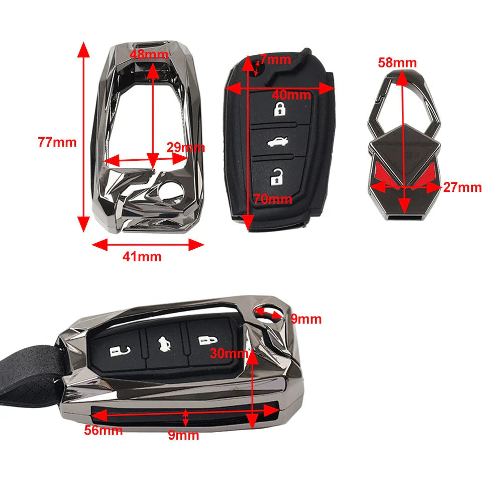 3 x Button Key Fob Case Shell Cover for Audi A5 Quattro (2008-2010)
