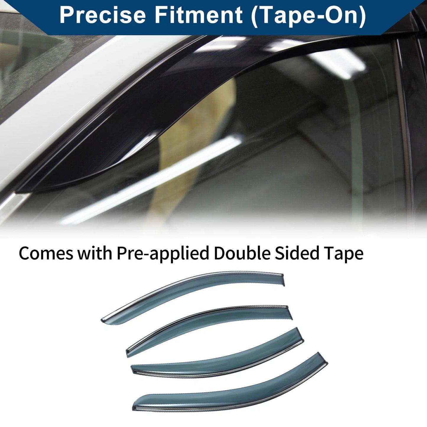 Set of 4 Window Deflectors for Hyundai Accent Sedan (2006–2010)