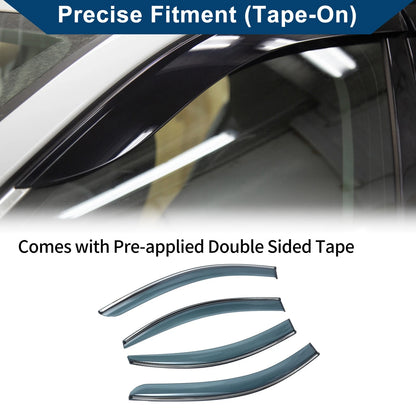 Set of 4 Window Deflectors for Hyundai Accent Sedan (2006–2010)