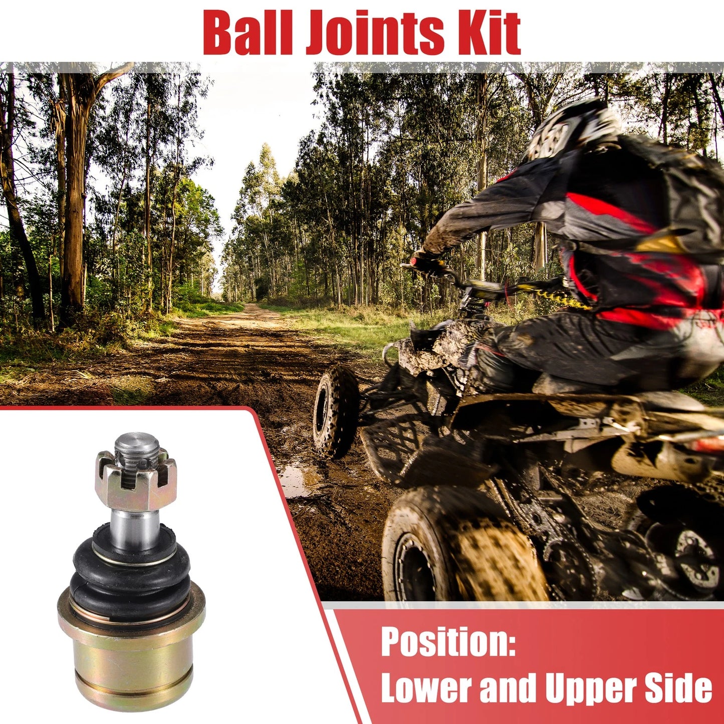 Set of 2 Ball Joints for Yamaha Big Bear 400 (2000–2012) M12x1.25