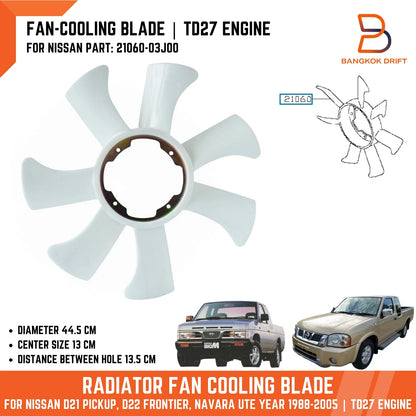 Radiator Cooling Fan Blade for Nissan Navara D21 D22 TD27 (1997-2004)