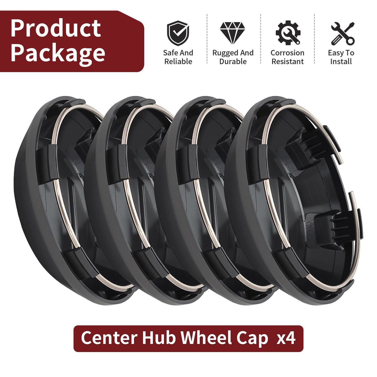 Set of 4 Wheel Center Hub Caps for Polaris RZR Pro XP / XP 4 (2021–2025)