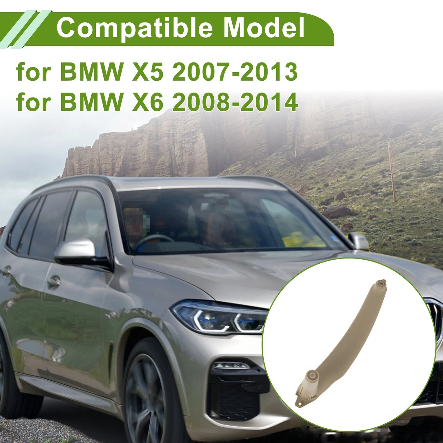 Door Panel Handle Pull Trim Cover for BMW X5 (2007–2013) No. 51416969404 Beige