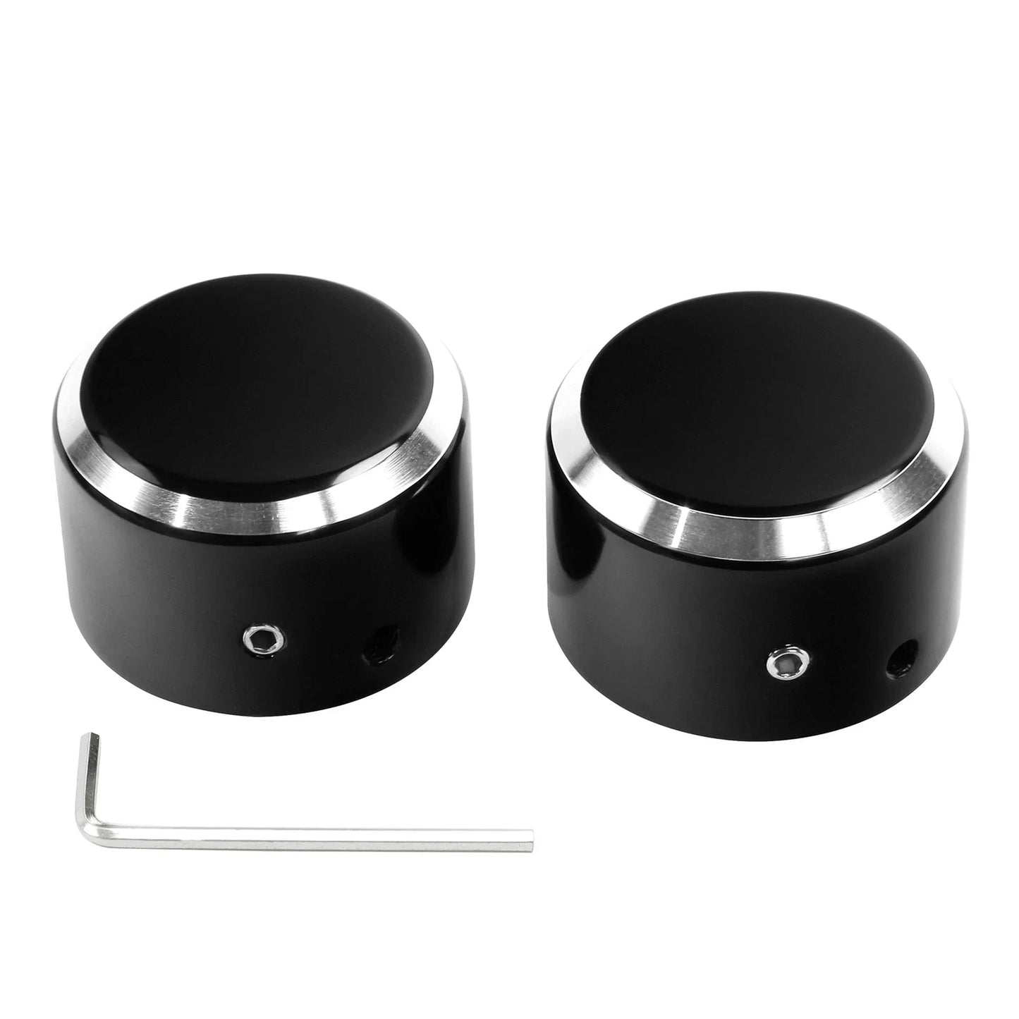 Black Front Axle Nut Covers for Harley Electra Road Glide Sportster