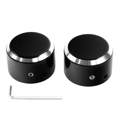 Black Front Axle Nut Covers for Harley Electra Road Glide Sportster