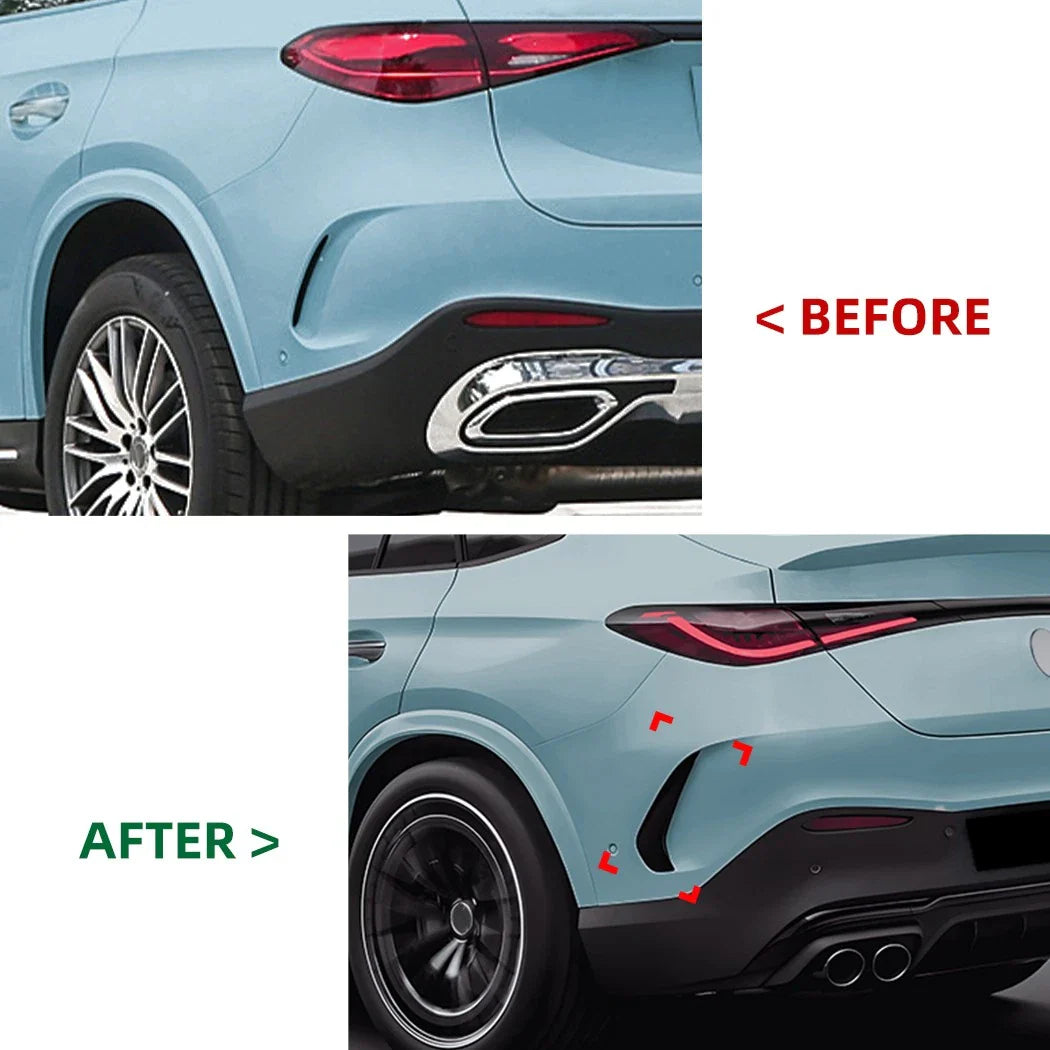 Rear Bumper Side Vent Blade Trim Canards for Mercedes GLC Coupe C254