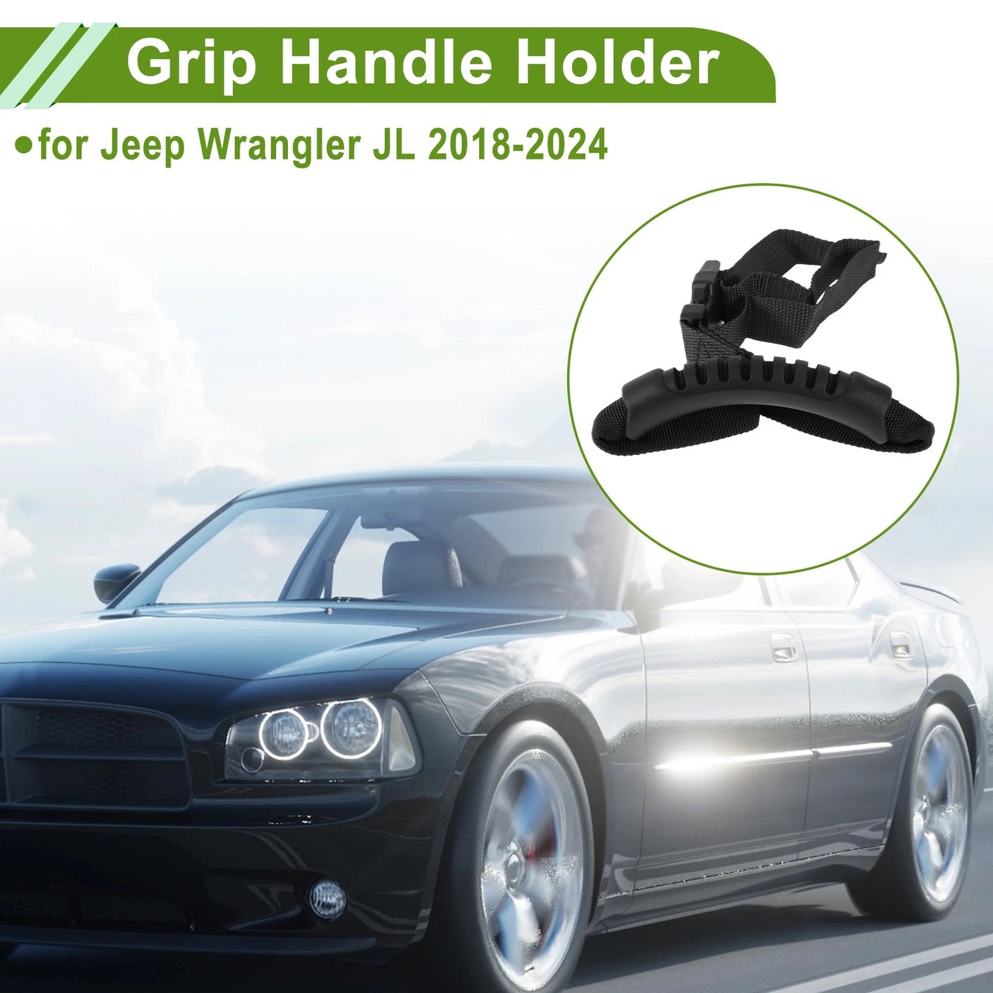 Roll Bar Grab Handles for Jeep Wrangler JL (2018–2024) Black