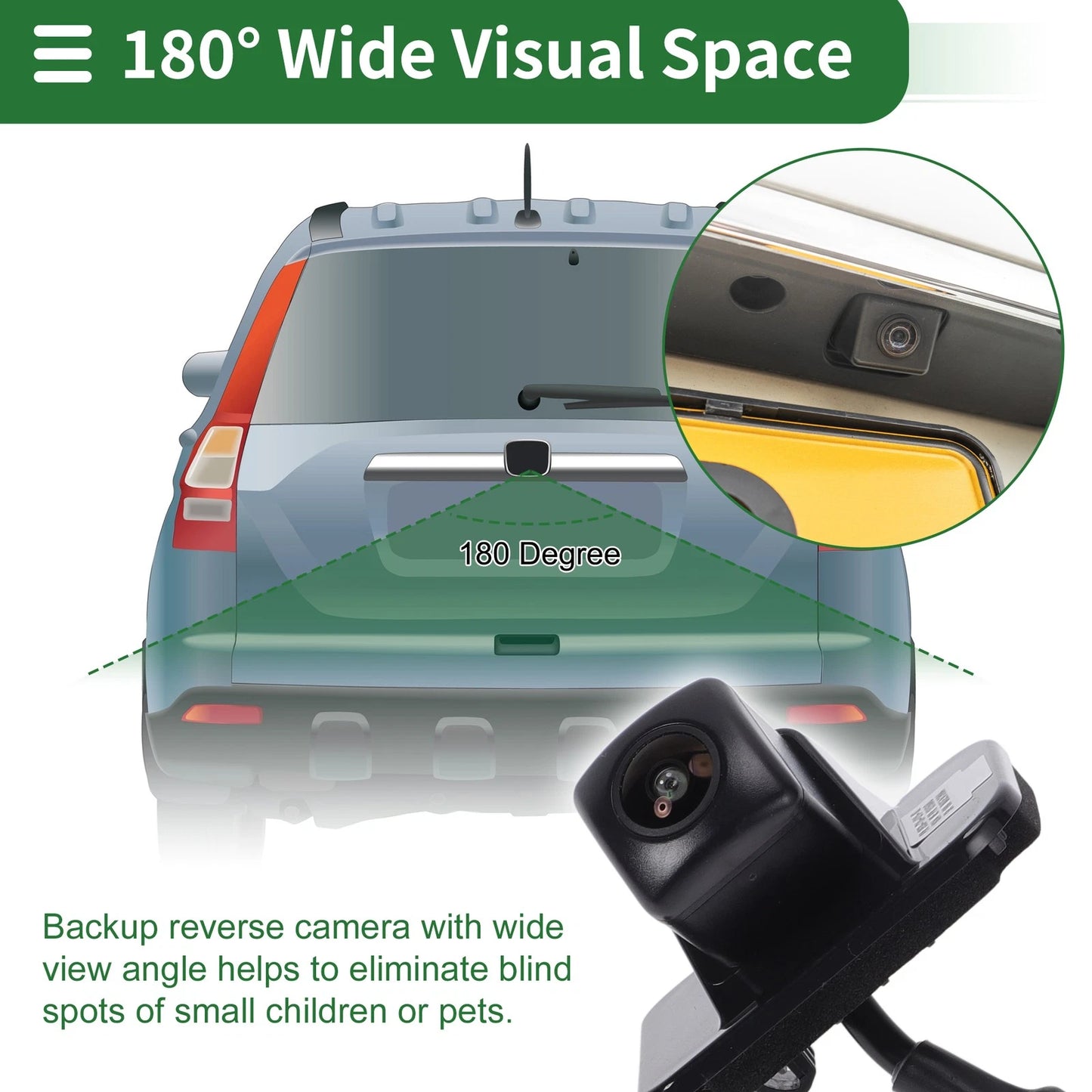 Rear View Camera for Honda Accord (2018–2023) 120-180°