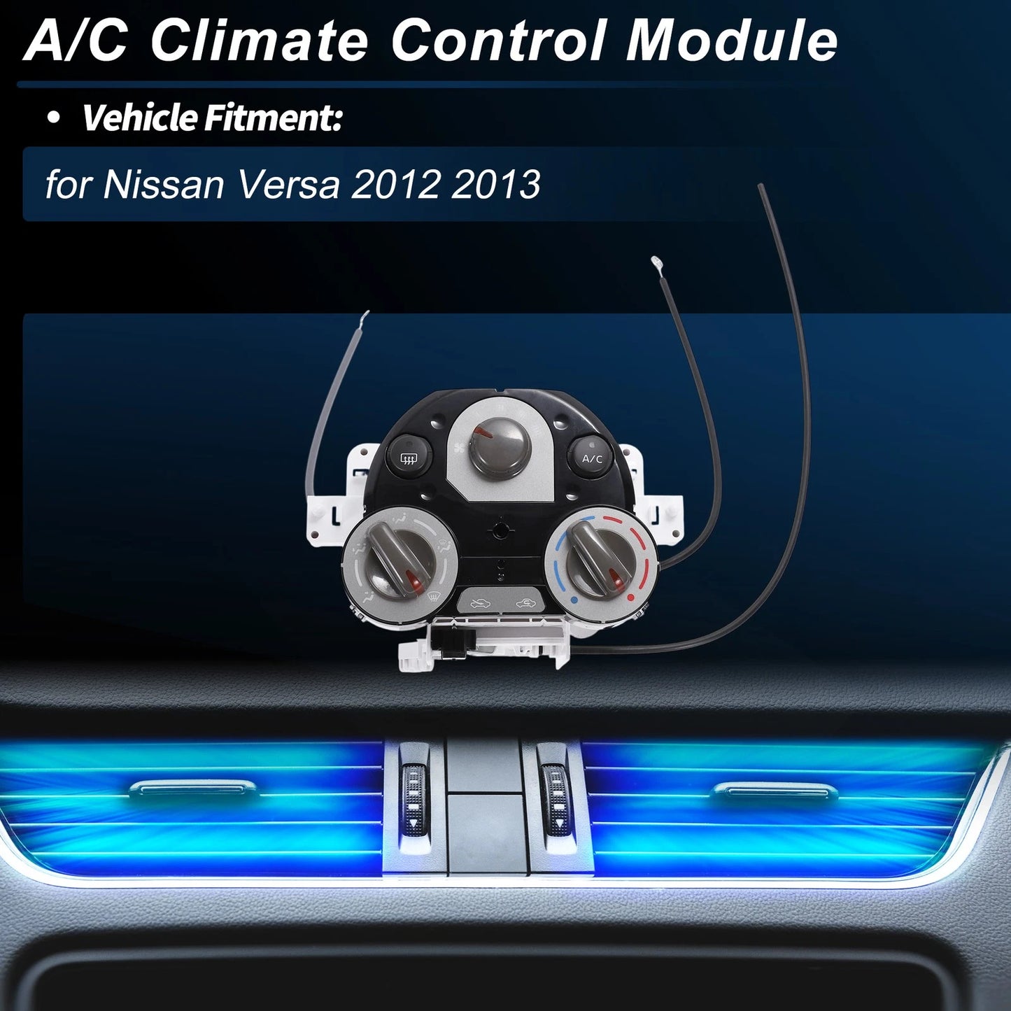 A/C Climate Heater Control Panel Plate for Nissan Versa (2012–2013) No. 27510lHM5A