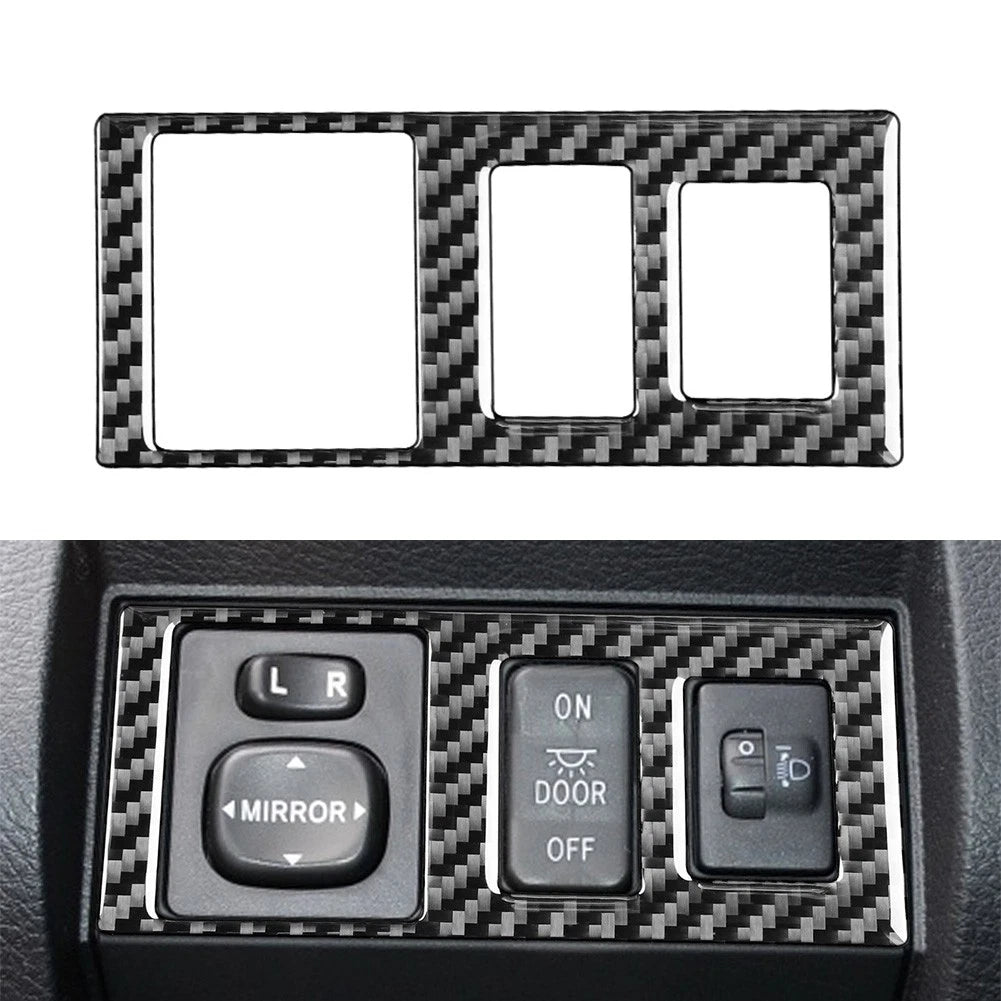 Carbon Fiber Black Head Light Control Button Cover for Toyota Tundra (2014–2021)