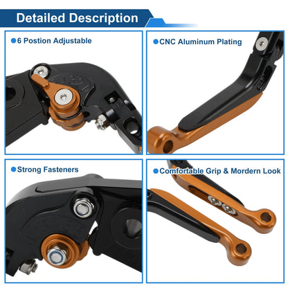 Adjustable Brake Clutch Lever for Kawasaki ZX7R/ZX7RR (1996–2003) Black Orange