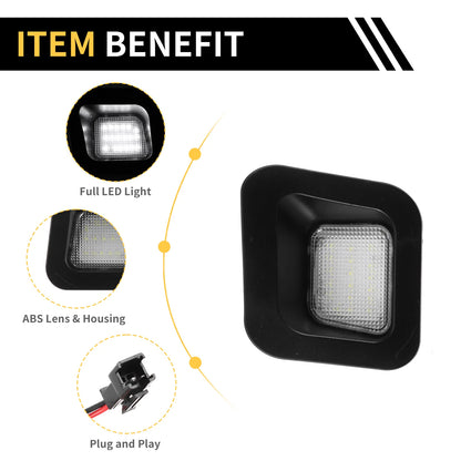 2pcs License Plate Light for Dodge Ram 1500 2500 3500  White Lens