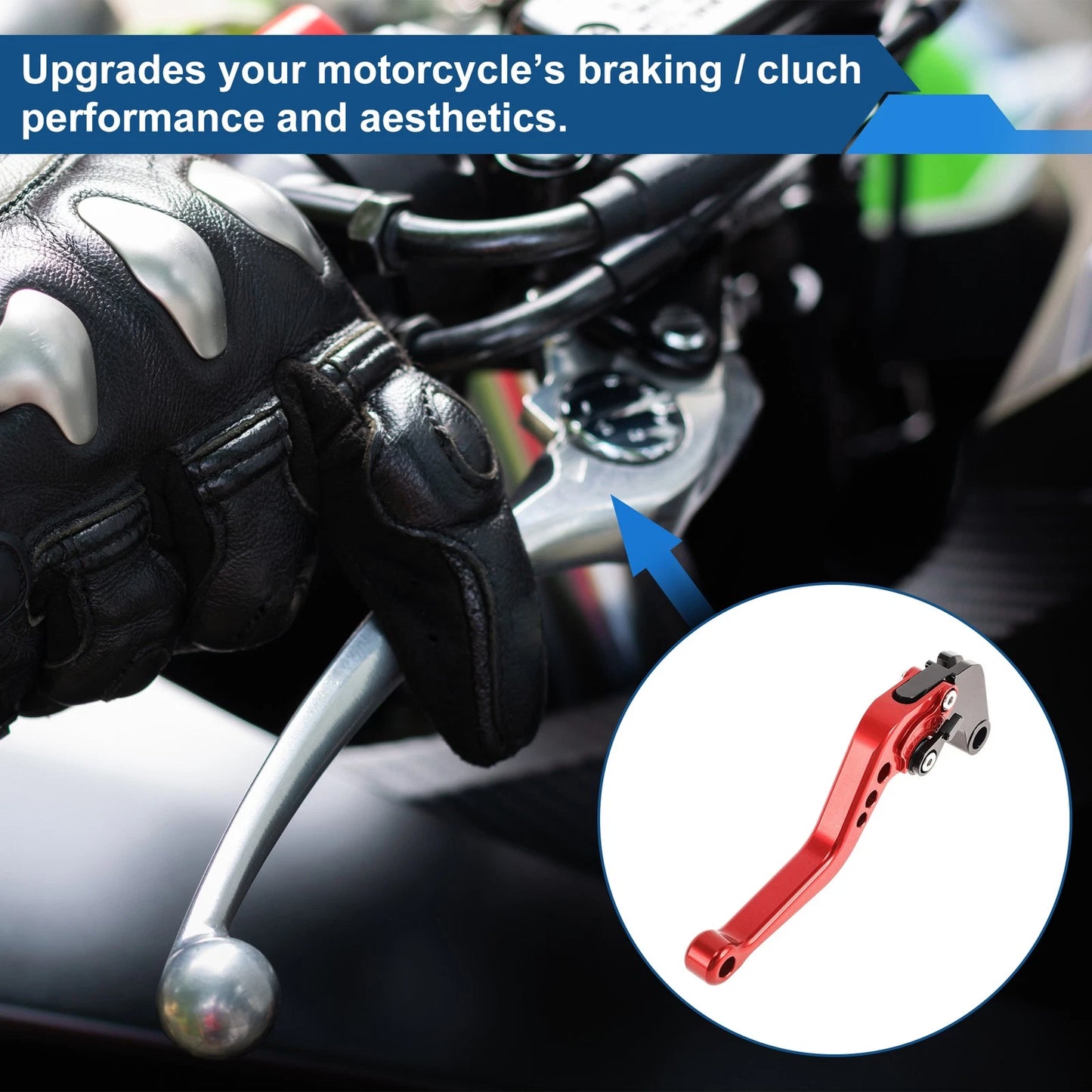 Set of 2 Adjustable Short Brake Clutch Levers for Yamaha FZ6R (2009–2017) Red
