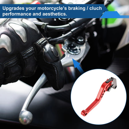 Set of 2 Adjustable Short Brake Clutch Levers for Yamaha FZ6R (2009–2017) Red