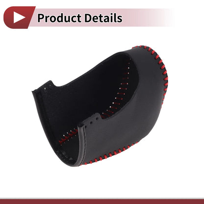 1 Pc Gear Shift Knob Cover for Hyundai Sonata (2011–2014) Black Red Faux Leather