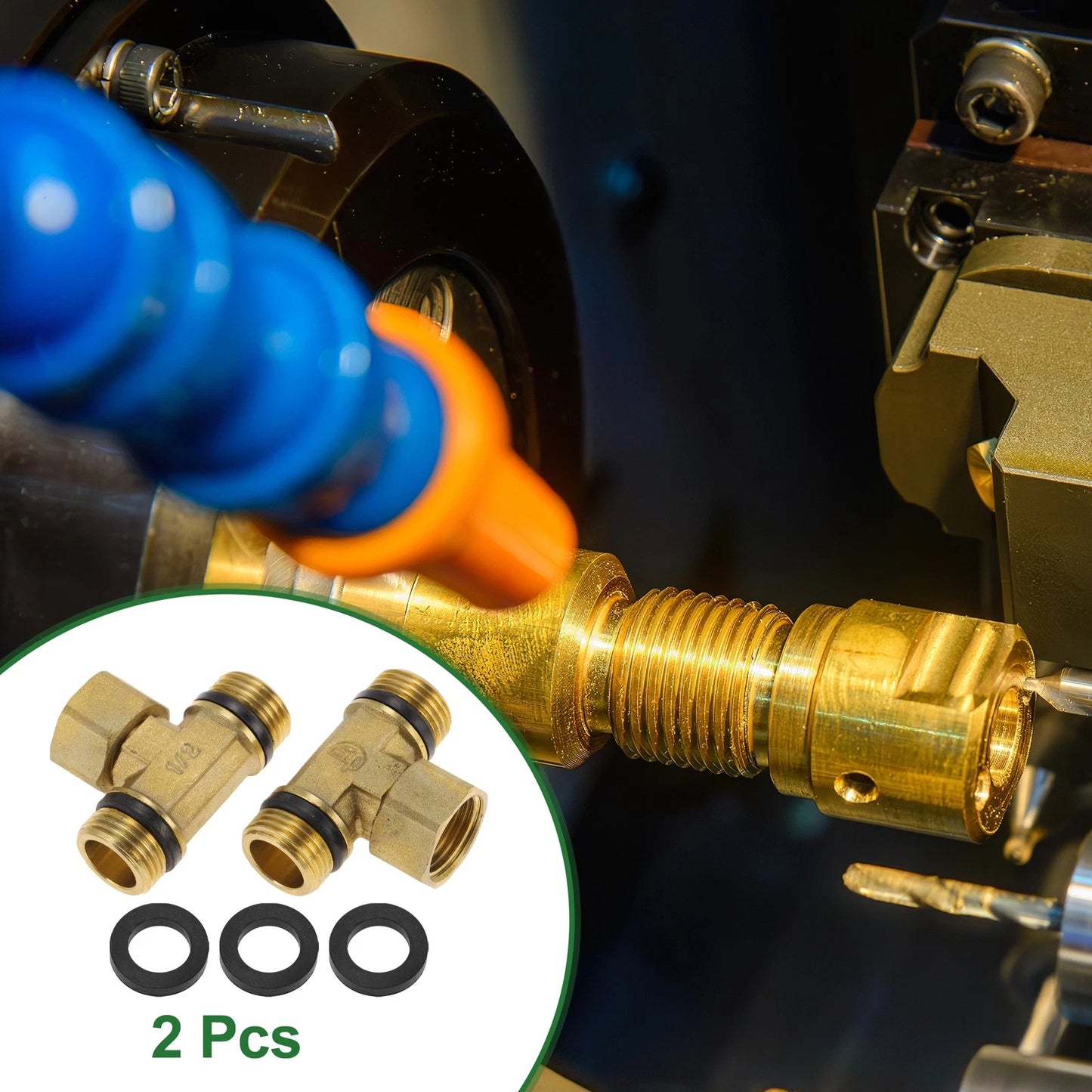 1/2" Male to 1/2" Female Union Tee with Gasket for Automotive Applications