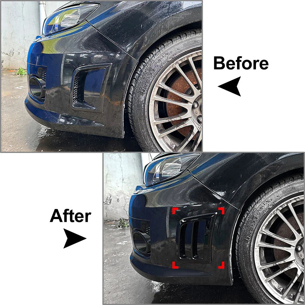 Black Front Bumper Side Air Vent Covers for Subaru Impreza WRX STI (2008-2014)