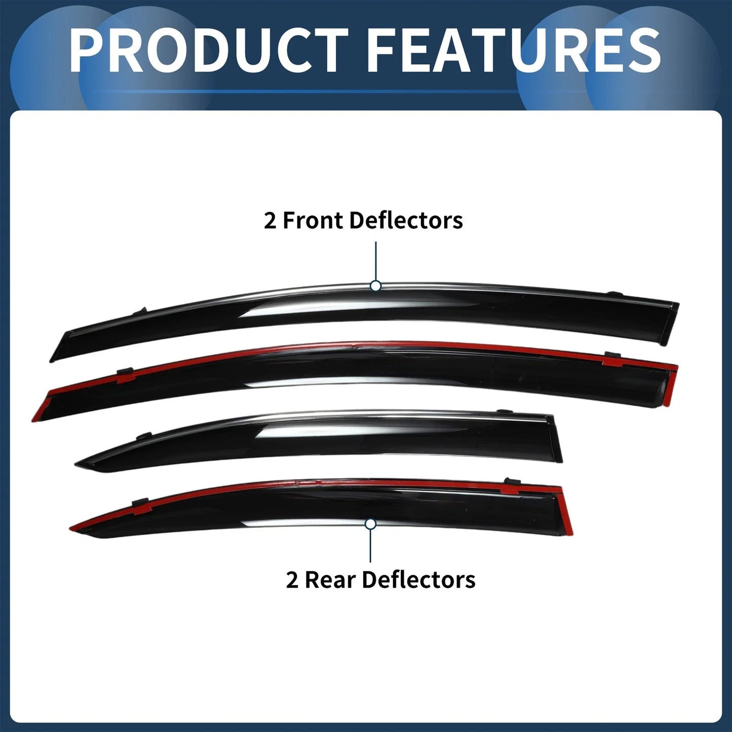 Window Deflectors for Honda Civic 2006 Side Window Vent Visors Black 1 Set
