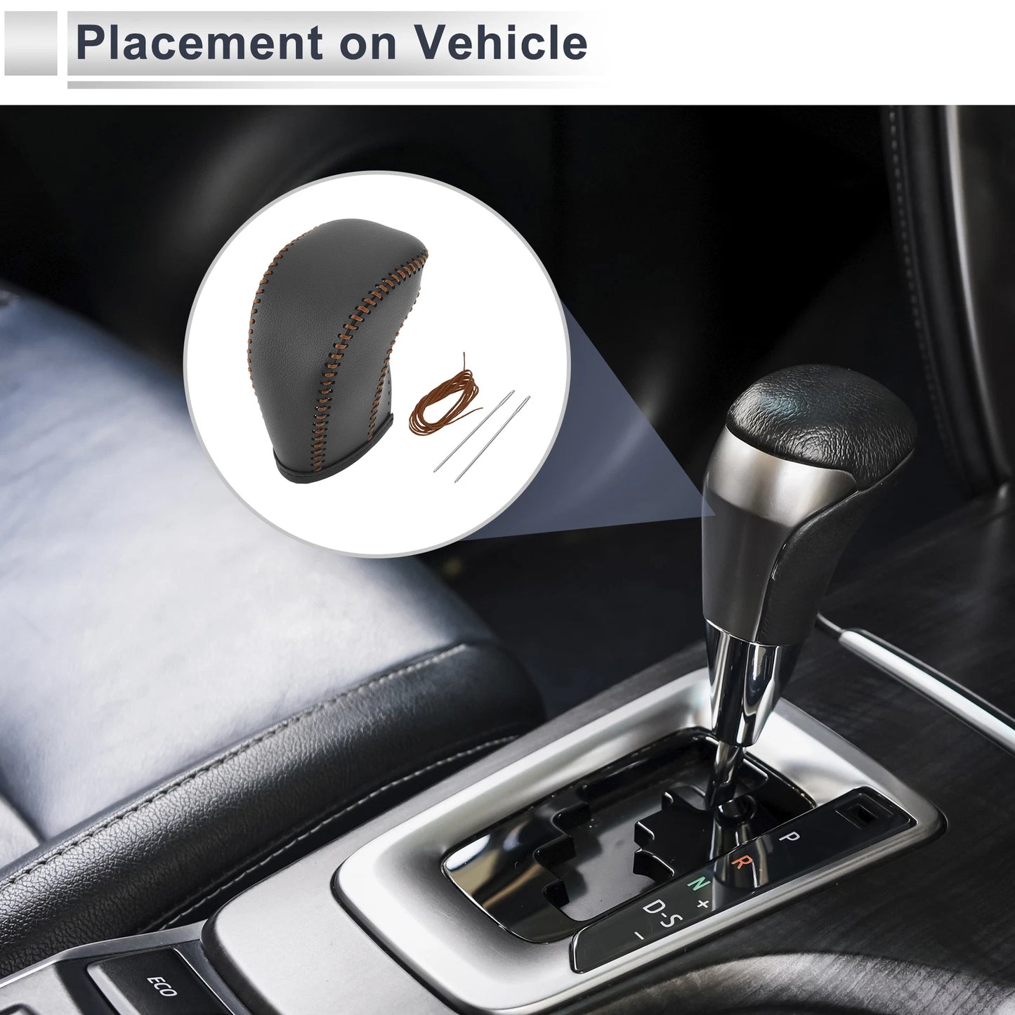 1 Pc Gear Shift Knob Cover for Toyota Tacoma (2016–2022) Black Brown