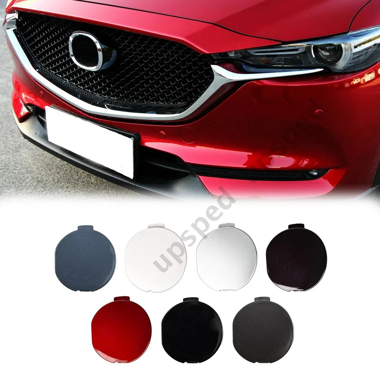 Front Bumper Tow Hook Cover Towing Eye Cap for Mazda CX-5 (2017–2021)