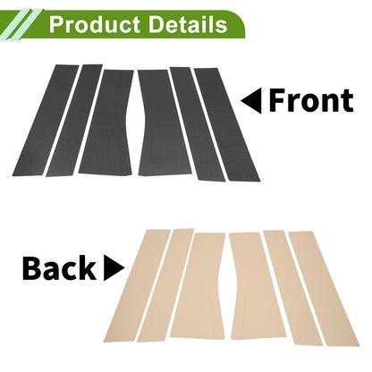 6 Pcs Pillar Window Trim for Nissan Elgrand E52 (2011–2023) Carbon Fiber