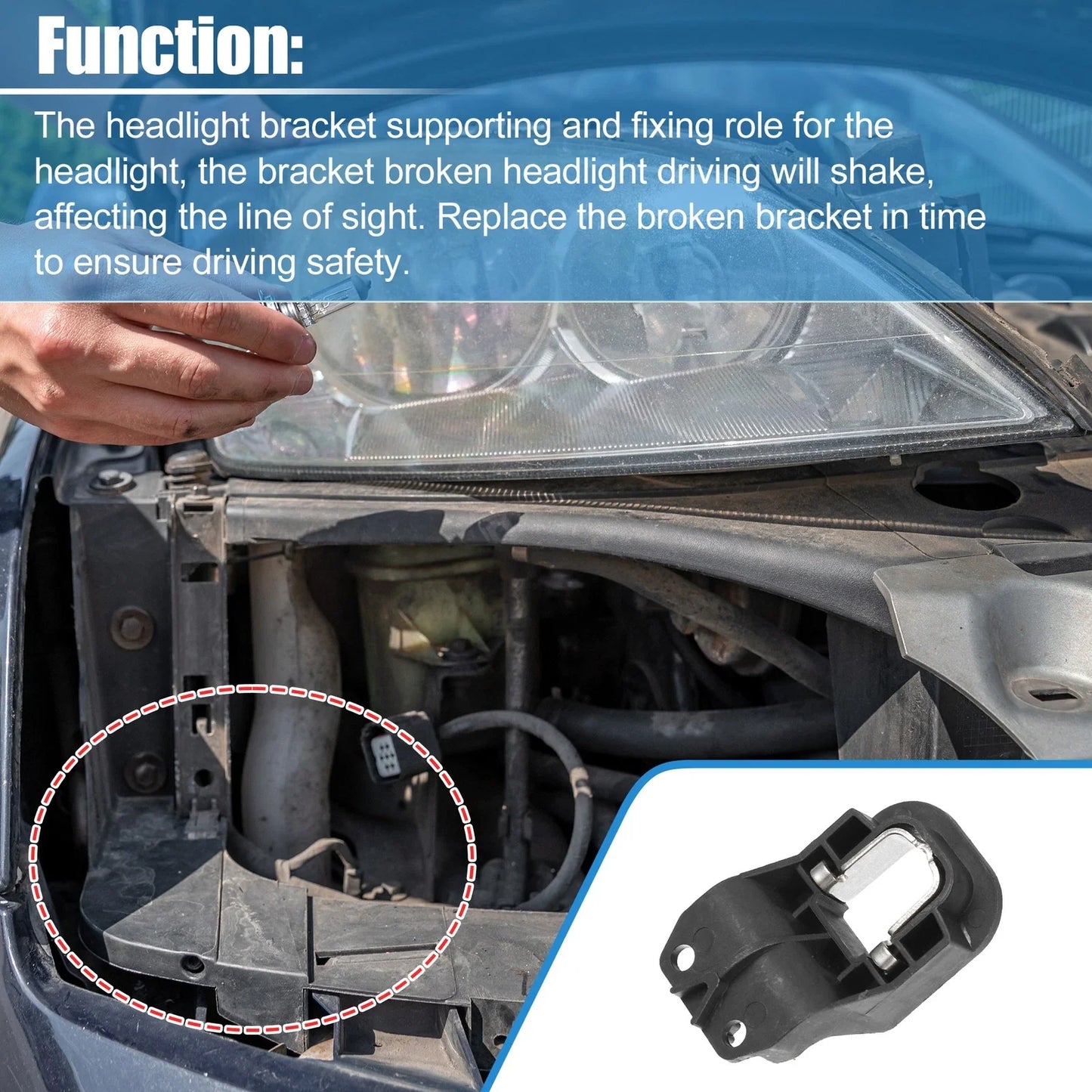 3 x Left/Right Headlight Support Mount Bracket for BMW X5 E70 X6 E71