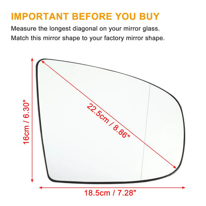 1 Pair Mirror Glass for BMW X5 X6 (2007–2013) No. 51167174980/51167174979